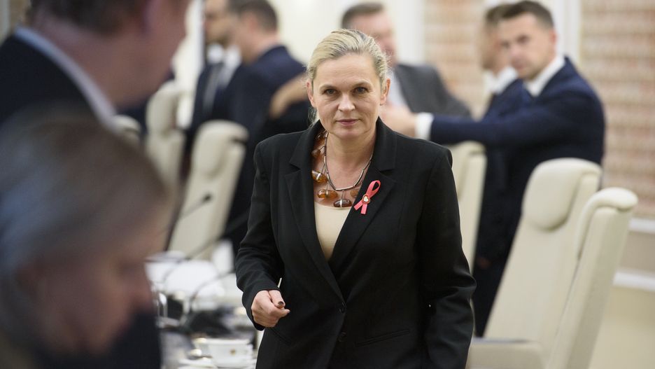 Civic Coalition (KO) MP and Minister of Education Barbara Nowacka arrives at the weekly Ministerial meeting in Warsaw, Poland, on October 29, 2024.