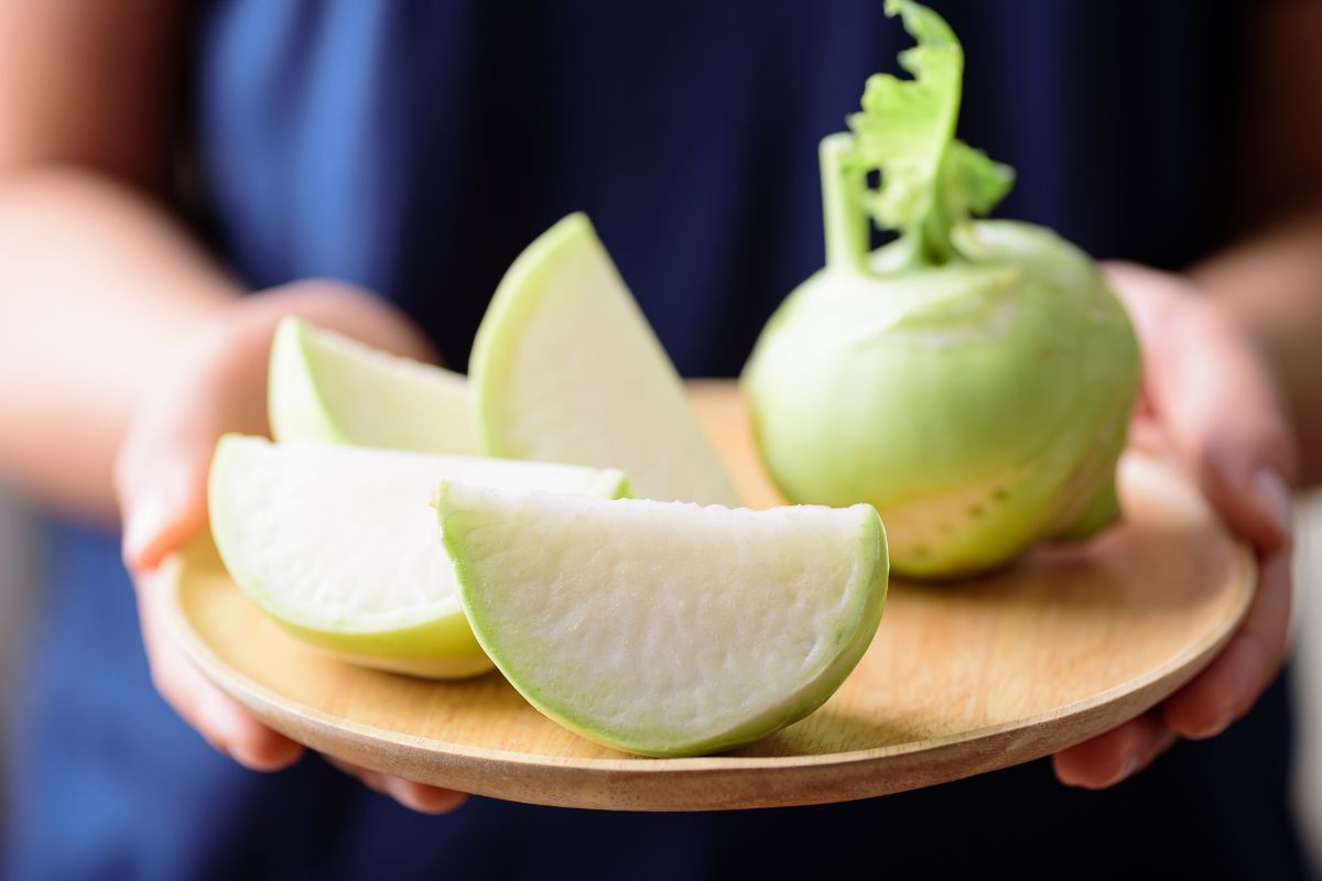 Kohlrabi is a healthy vegetable, and coleslaw made from it is very tasty!