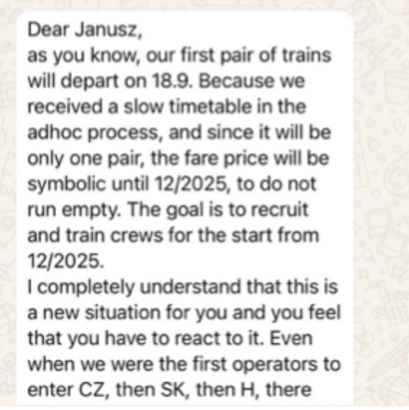 Fragmenty wiadomości przesłanych do prezesa PKP Intercity 