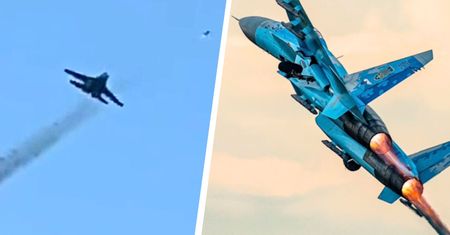 Rzadkie nagranie z frontu. Pilot Su-27 zmiażdżył rosyjską bazę