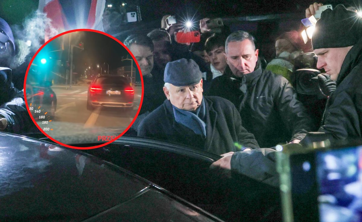 Jarosław Kaczyński wsiada do samochodu przed Aresztem Śledczym Warszawa Grochów 