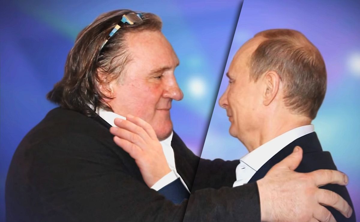 Kadr z parodii podkreślającej putinofilstwo Gerarda Depardieu 