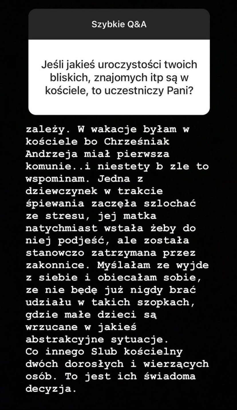 Zofia Zborowska uzewnętrznia się na Q&A na Instagramie