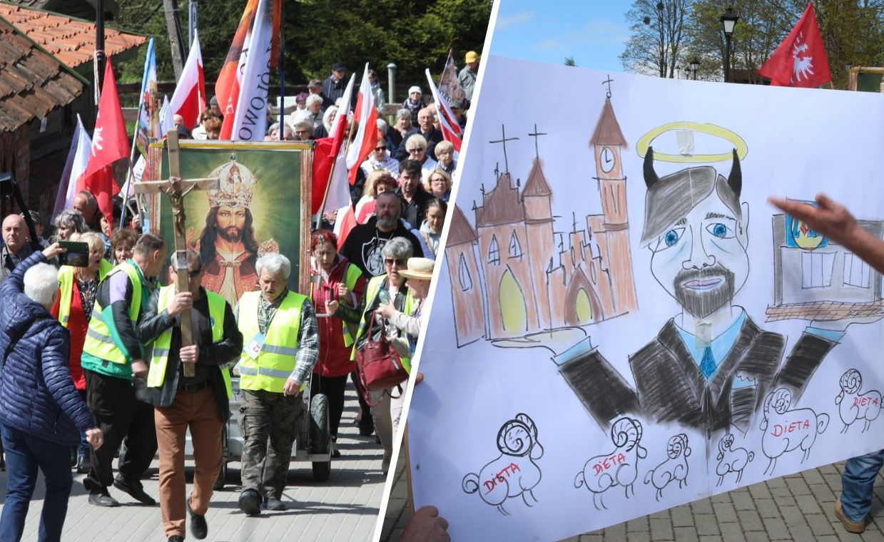 Protest w Gietrzwałdzie. Uczestnicy śpiewali pieśni religijne
