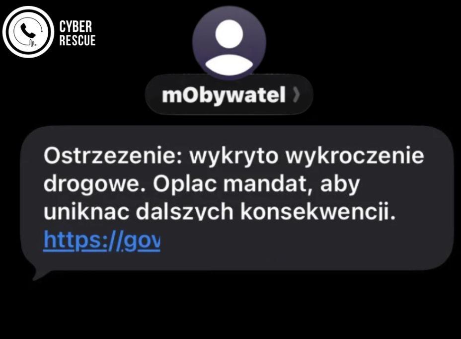 Fałszywy SMS prowadzący do spreparowanej strony płatności