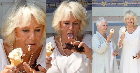 Umorusana lodem księżna Kamila śmieszkuje z Judi Dench (ZDJĘCIA)