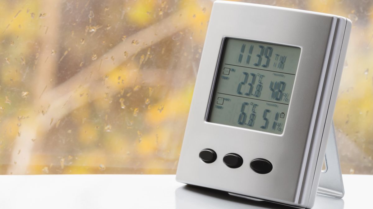 stacja pogody pogoda parapet zegar