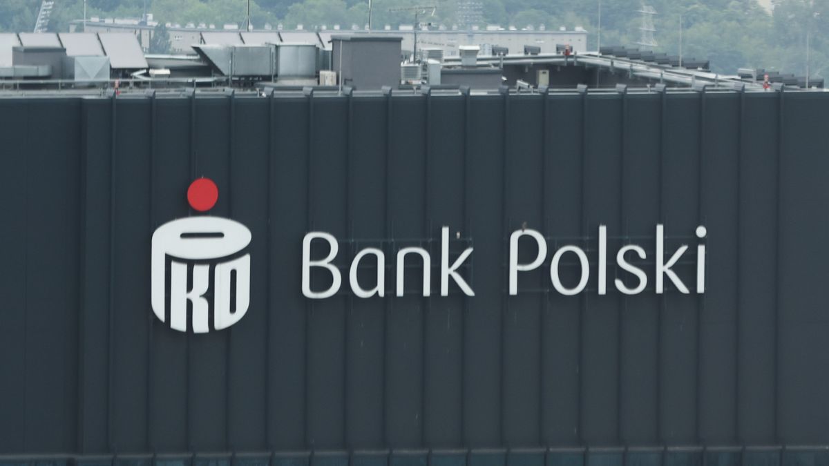 PKO Bank Polski logo is seen on the building in Warsaw, Poland on May 31, 2026. (Photo by Jakub Porzycki/NurPhoto via Getty Images)