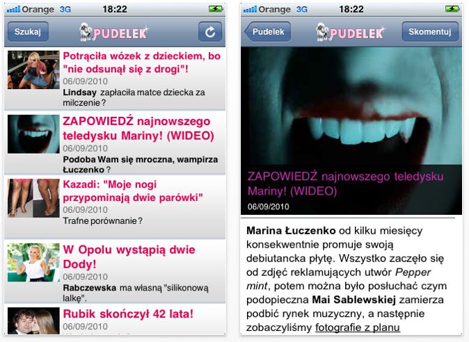 Pudelek w App Store 1