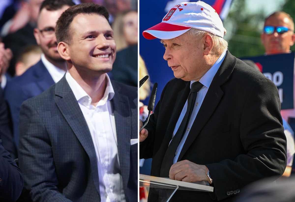 Na zdjęciu Sławomir Mentzen i Jarosław Kaczyński