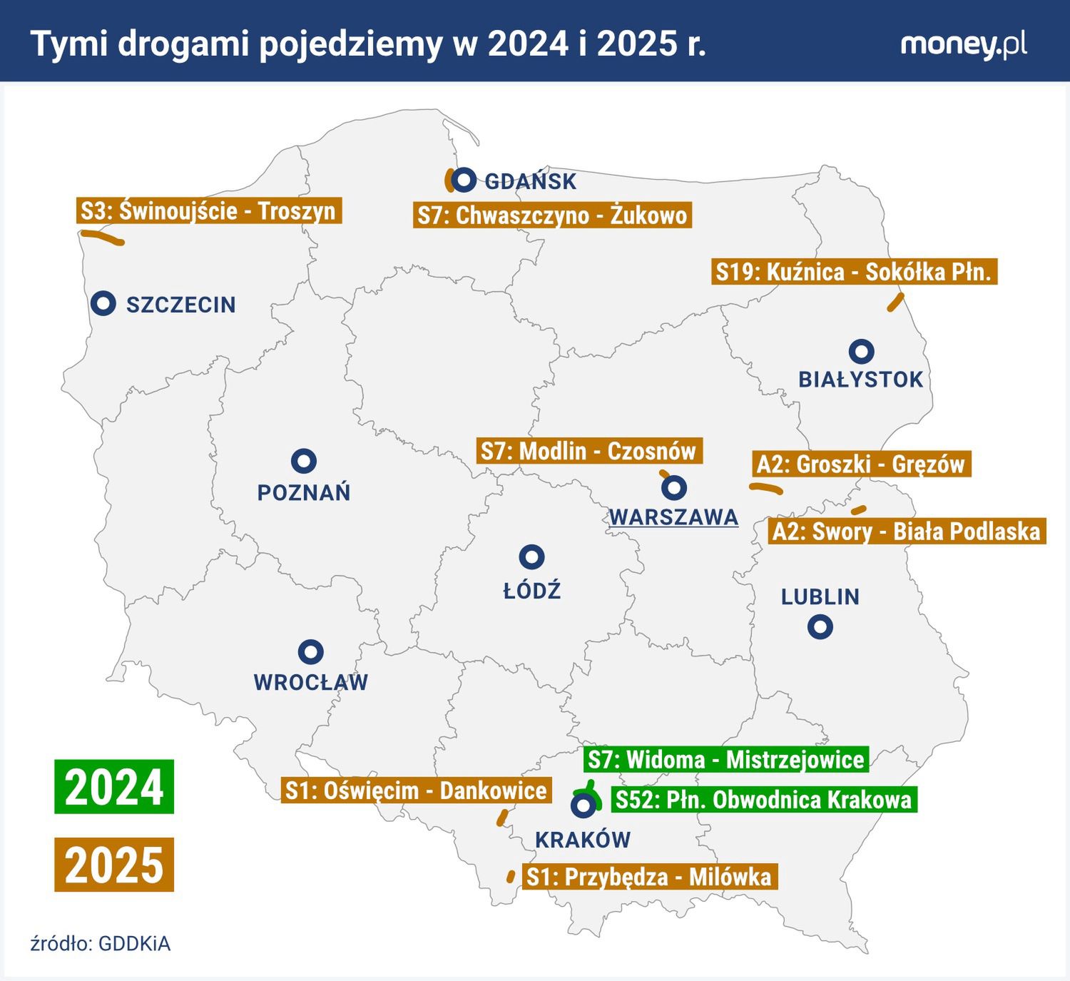 Drogi szybkiego ruchu, które są najbliżej otwarcia