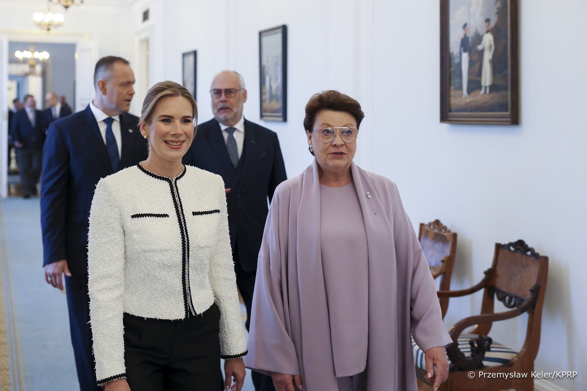 Marta Nawrocka powitała pierwszą parę Estonii w Belwederze