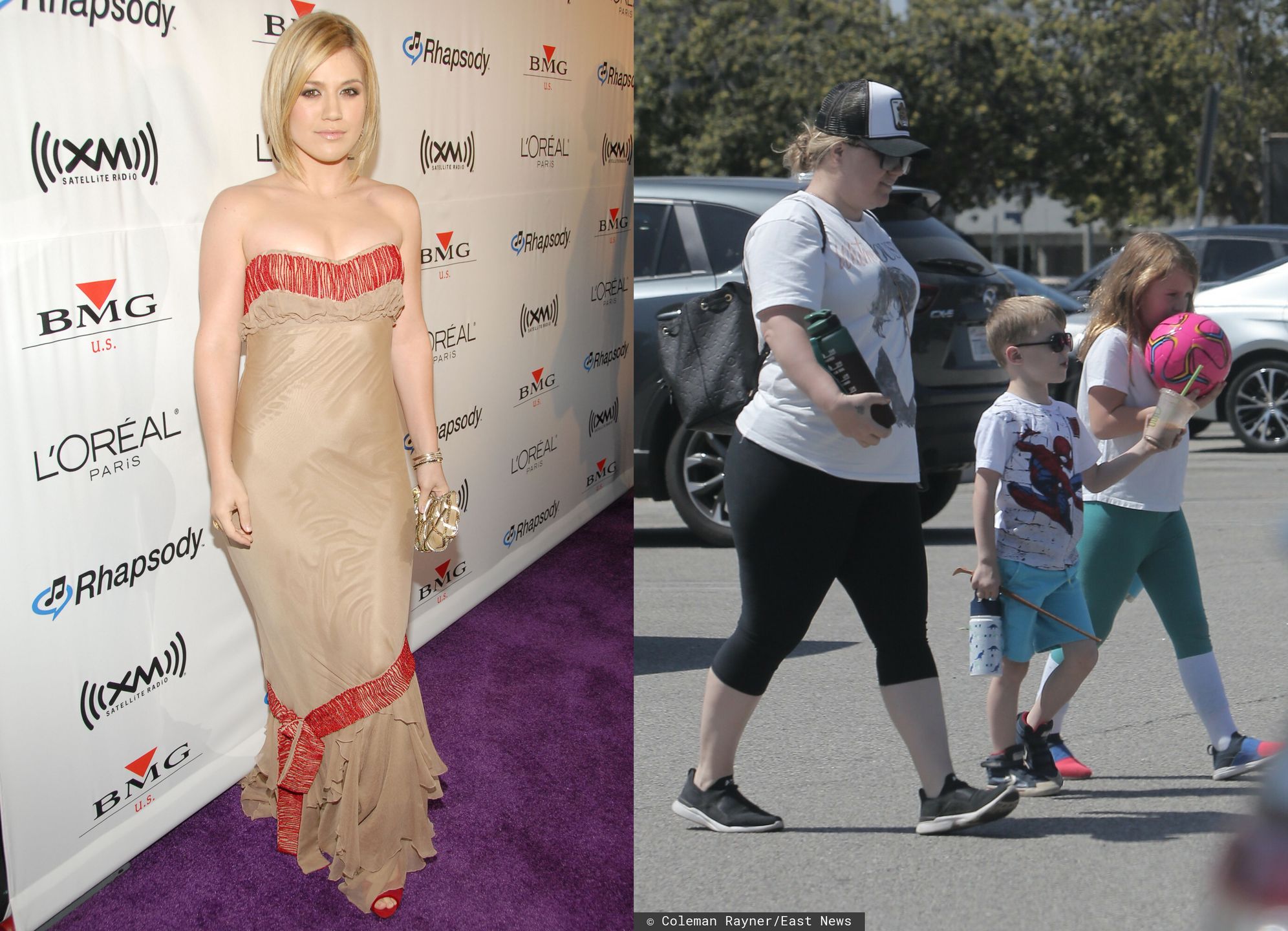 Kelly Clarkson w 2006 r. i w 2022 r. z dziećmi