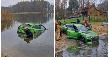 Luksusowe auto w jeziorze. Trwa policyjne śledztwo