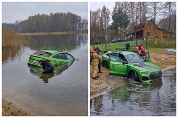 Luksusowe auto w jeziorze. Trwa policyjne śledztwo