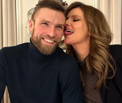 Ciężarna Zofia Zborowska na zdjęciu z mężem. Poród tuż-tuż