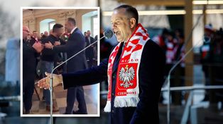 Prezydent Nawrocki i serdeczne powitanie z szefem gangu kiboli