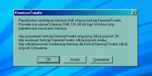 Nie denerwuj się więcej - wyłącz klawisze trwałe