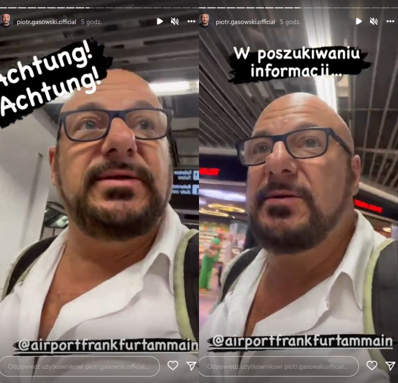 Piotr Gąsowski oczernia i nagrywa siedzącego obok niego w samolocie mężczyznę