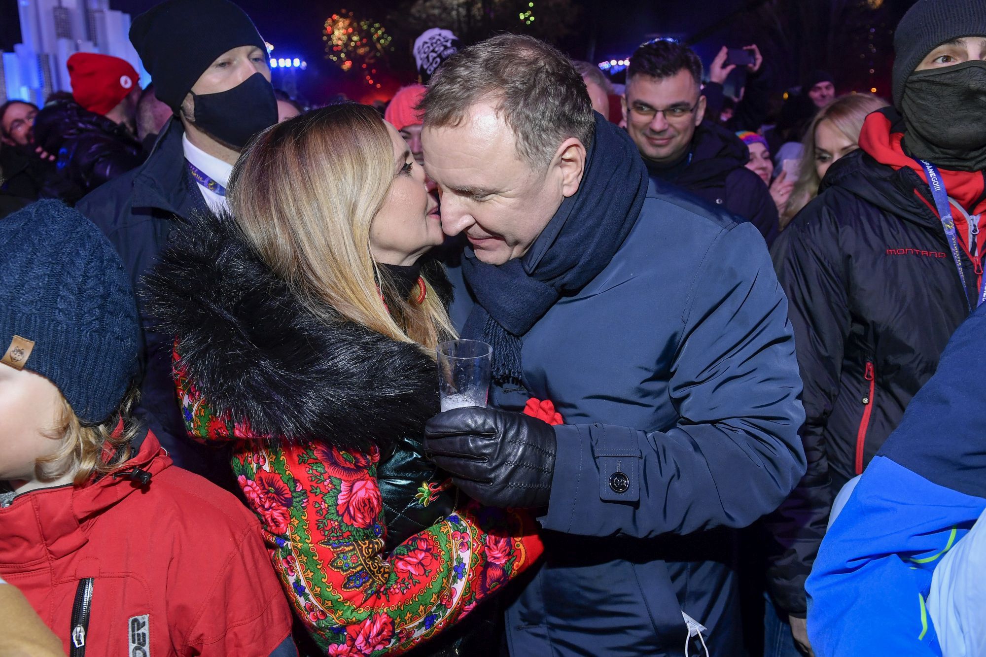 Jacek Kurski z żoną Joanną Kurską na Sylwestrze Marzeń TVP, grudzień 2021