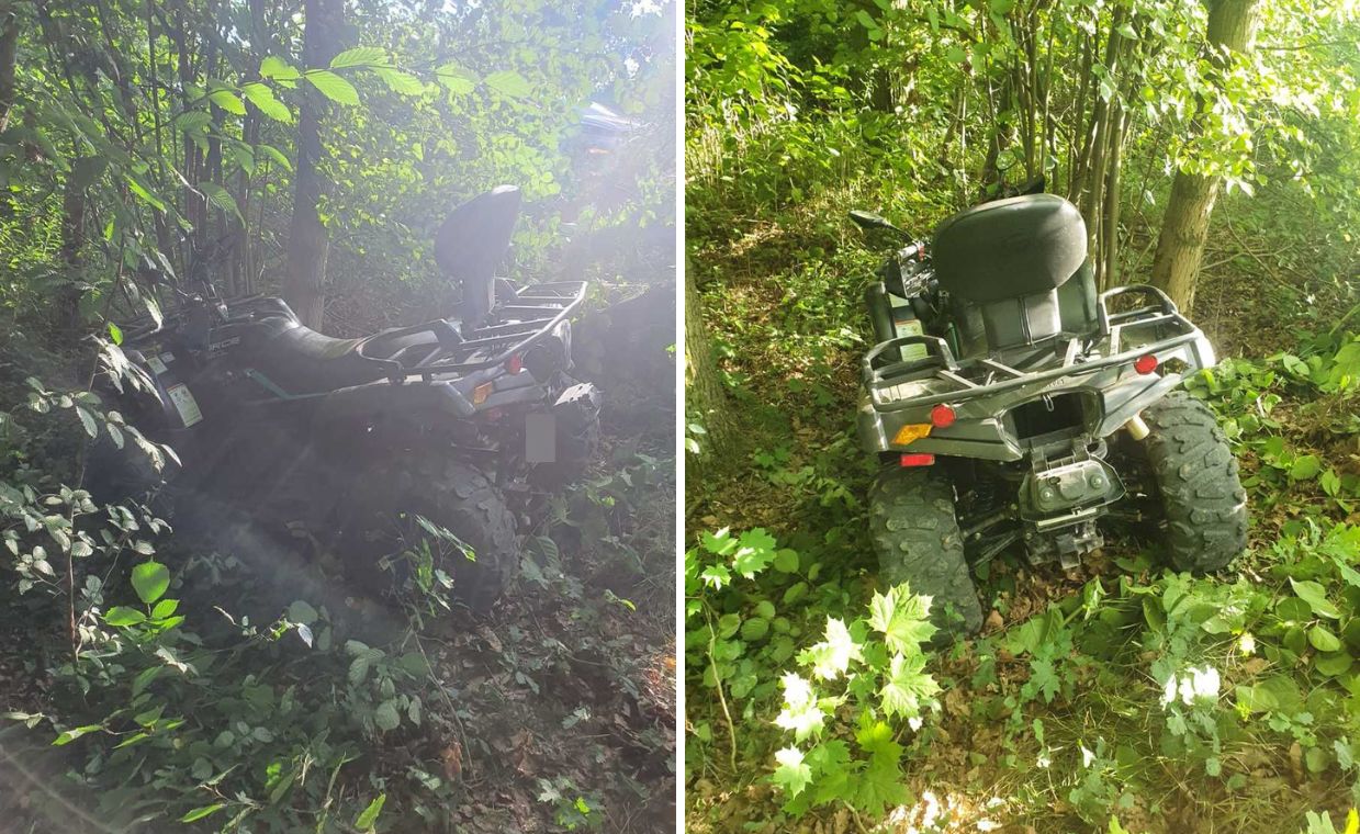 Policjanci ustalają okoliczności wypadku na quadzie