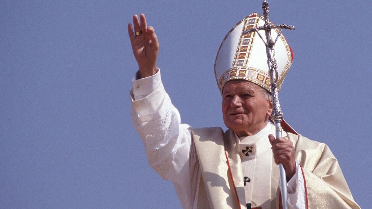Jan Paweł II na pielgrzymce do Polski w 1991 r.