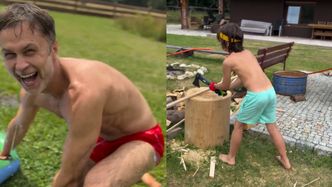 Maciej Zakościelny pokazał SYNÓW! Zafundował Borysowi i Aleksandrowi survival