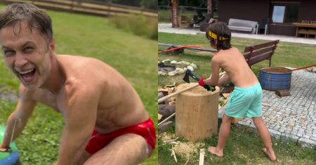 Maciej Zakościelny pokazał SYNÓW! Zafundował Borysowi i Aleksandrowi survival