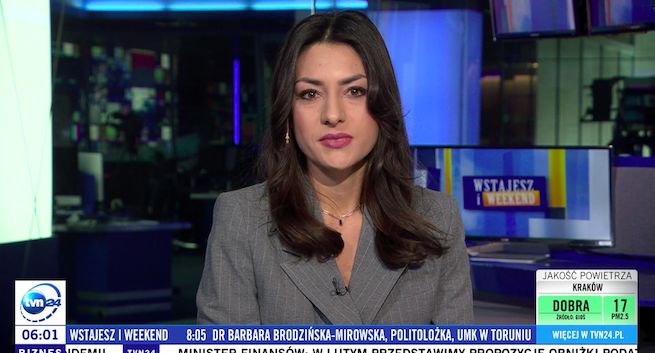 Paula Praszkiewicz prowadzącą serwisy w TVN24