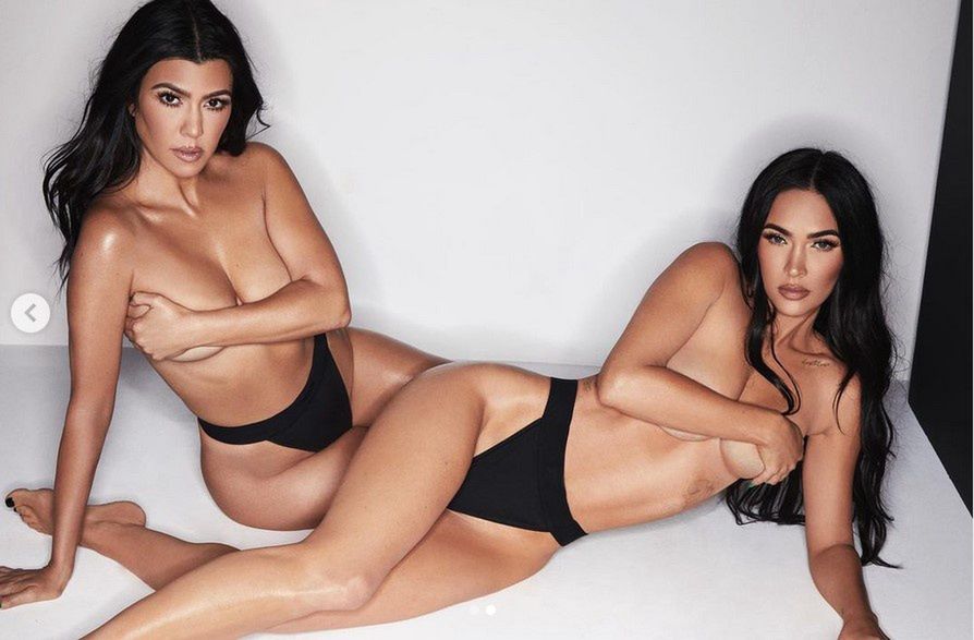 Półnagie Kourtney Kardashian i Megan Fox pozują w bieliźnie