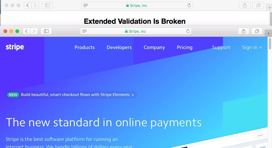 Stripe Inc. vs Stripe Inc. – w Safari różnicy nie ma