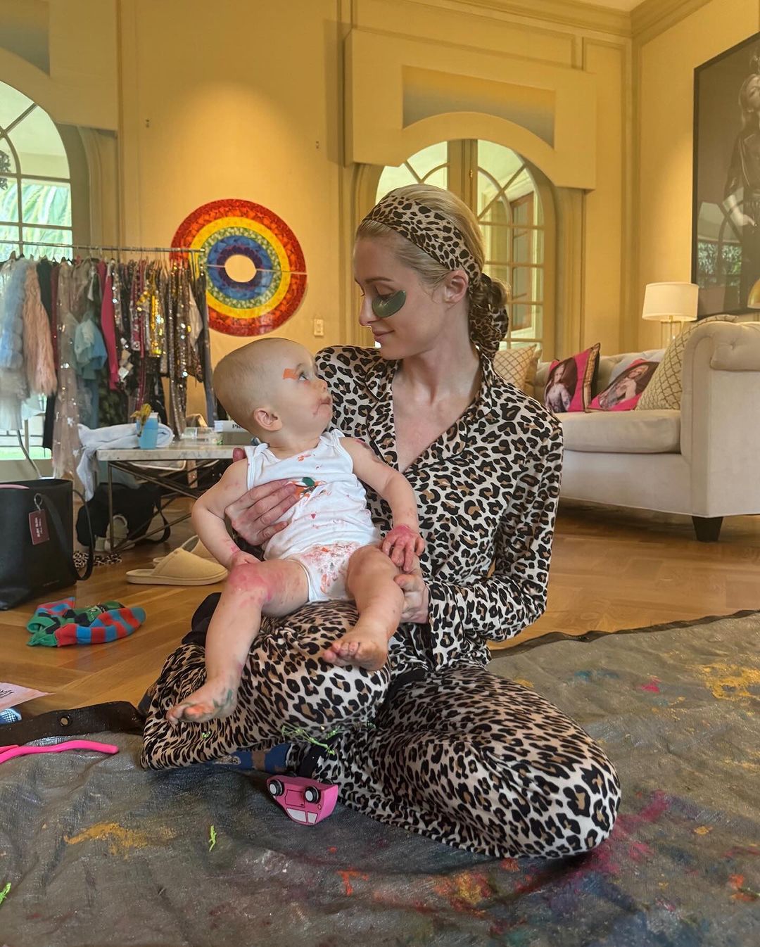 Paris Hilton with her little son