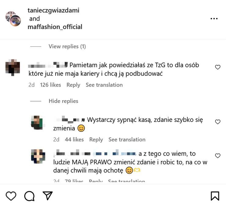Dyskusja Maffashion z internautką