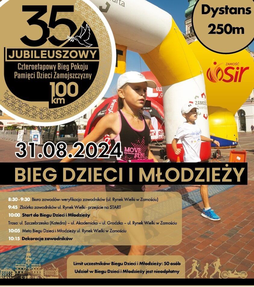 XXXV Jubileuszowy Czteroetapowy Bieg Pokoju Pamięci Dzieci Zamojszczyzny