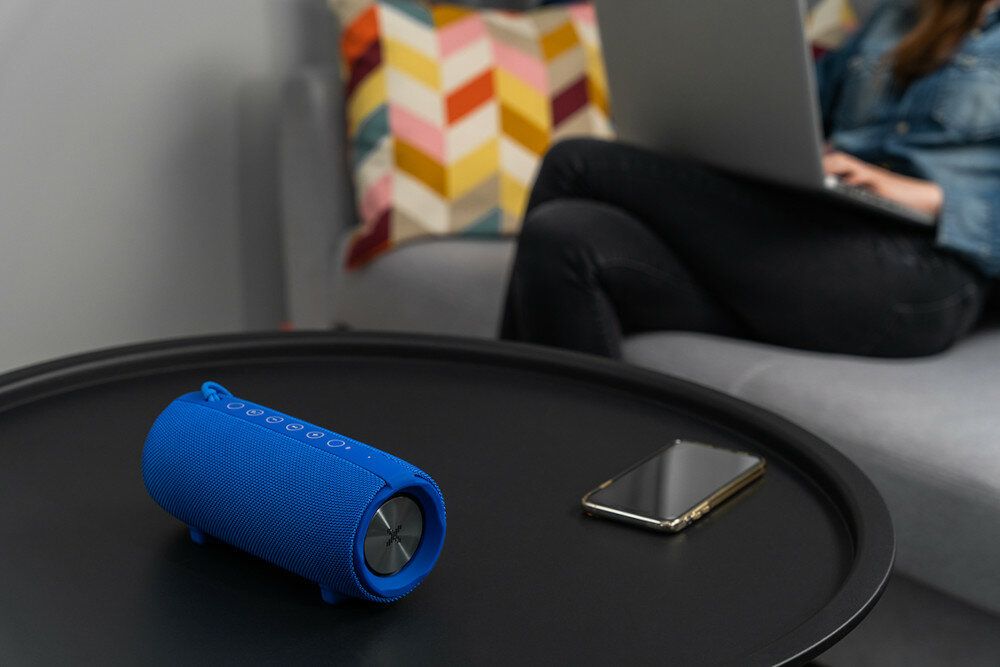 Głośnik mobilny XMUSIC BTS800B Niebieski Bluetooth AUX powerbank.
