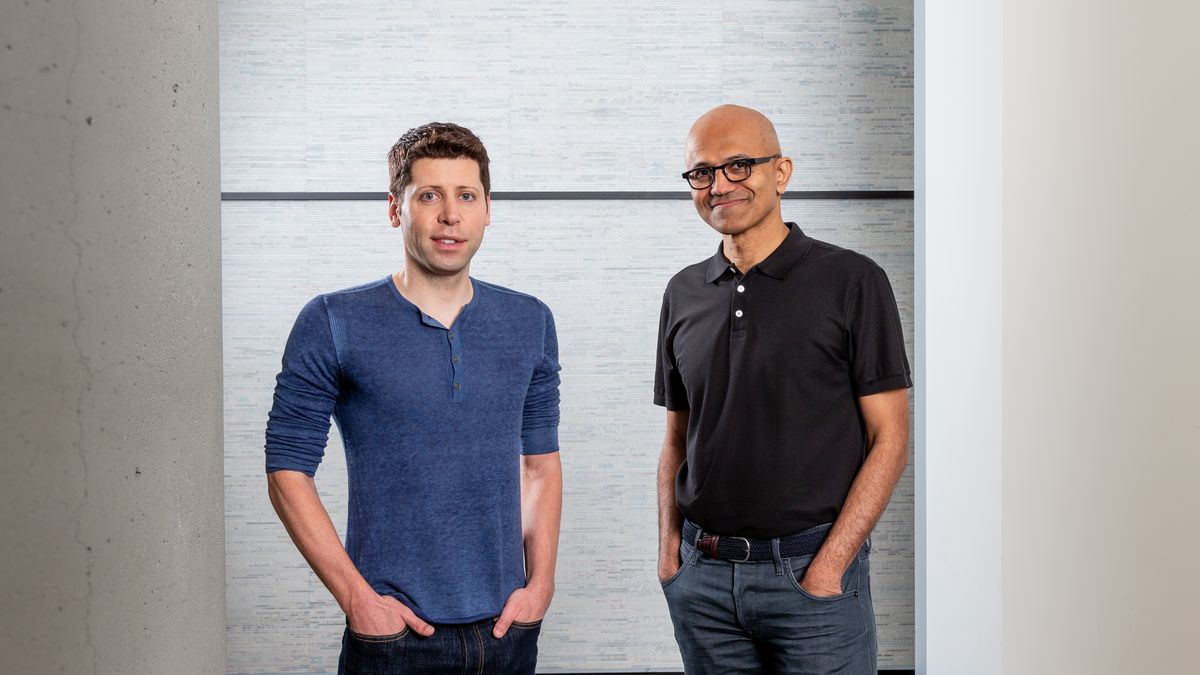 Sam Altman, CEO OpenAI (po lewej) i Satya Nadella (po prawej) / Microsoft
