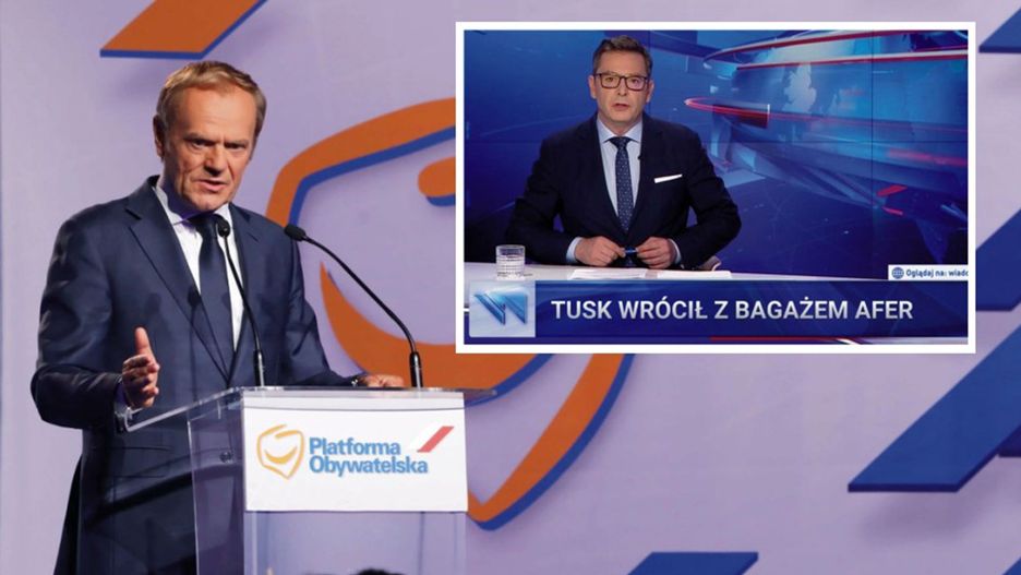 "Wiadomości" TVP o powrocie Tuska. "Przeszli samych siebie"