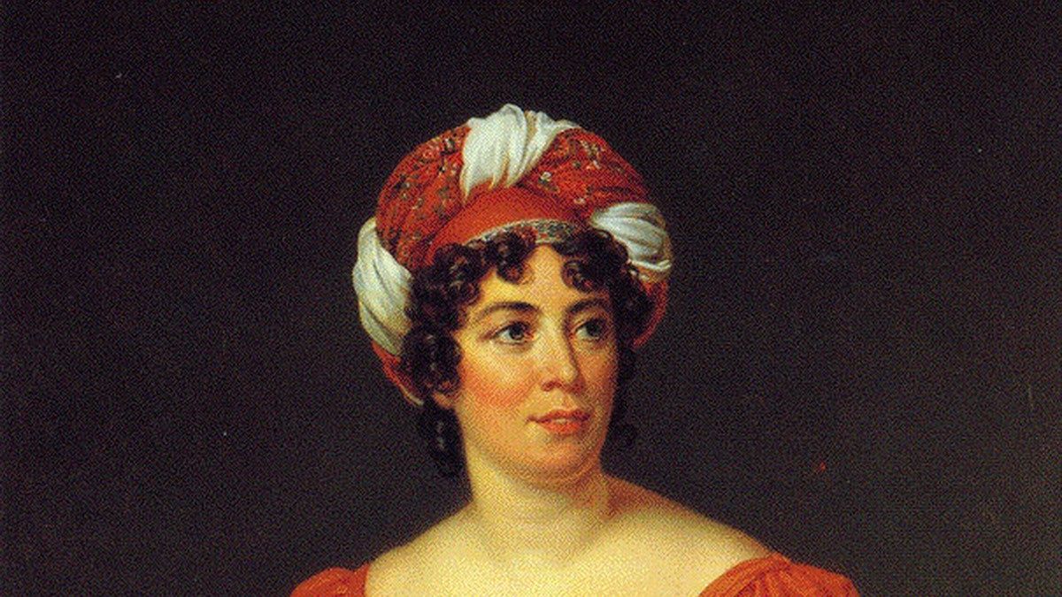 Germaine de Staël na pośmiertnym portrecie François Gérarda. Fragment obrazu.