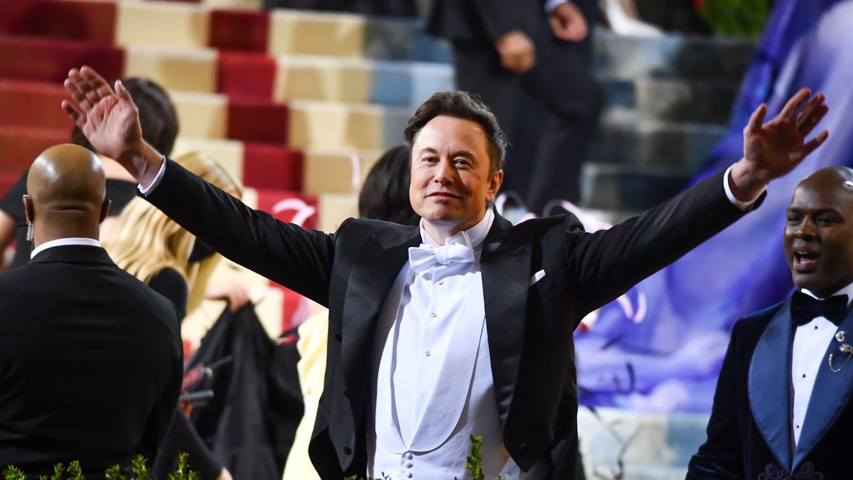 Na zdjęciu Elon Musk rozkładający ręce