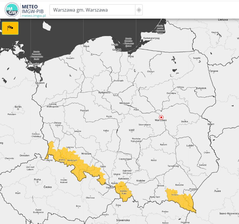 NOWE OSTRZEŻENIA METEOROLOGICZNE