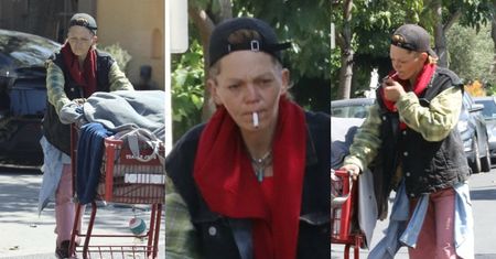 Loni Willison snuje się po Beverly Hills ze swoim dobytkiem zapakowanym do wózka, paląc papierosa (ZDJĘCIA)