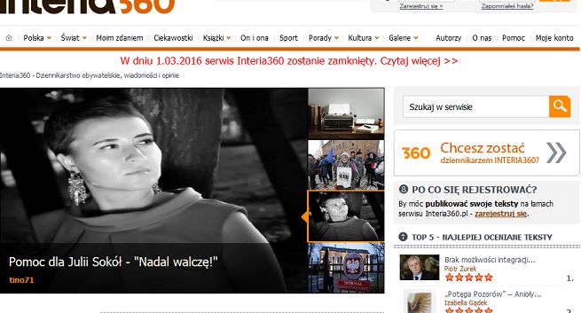 Interia zamyka serwis dziennikarstwa obywatelskiego Interia360.pl