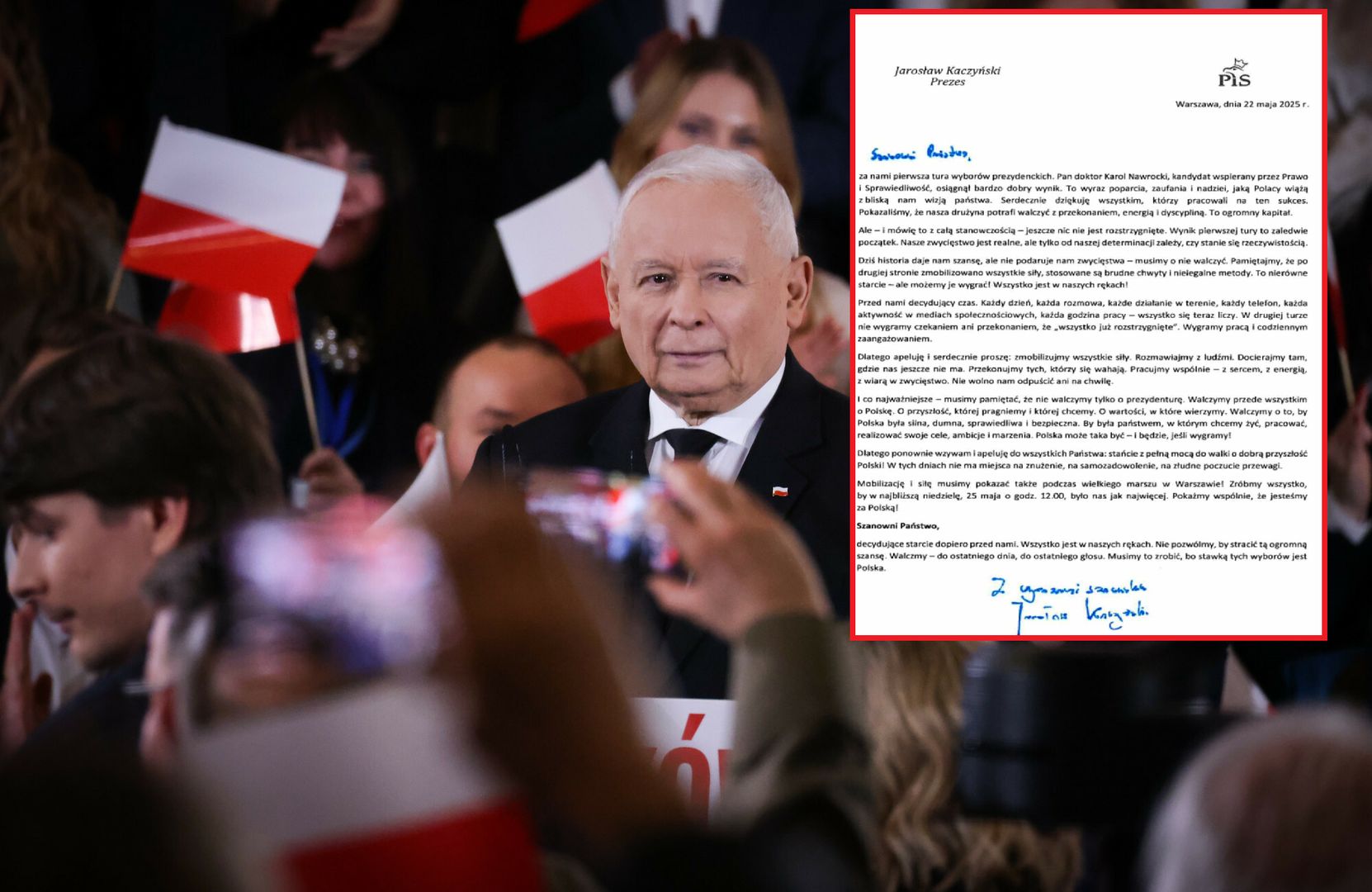 Jarosław Kaczyński napisał list do członków PiS