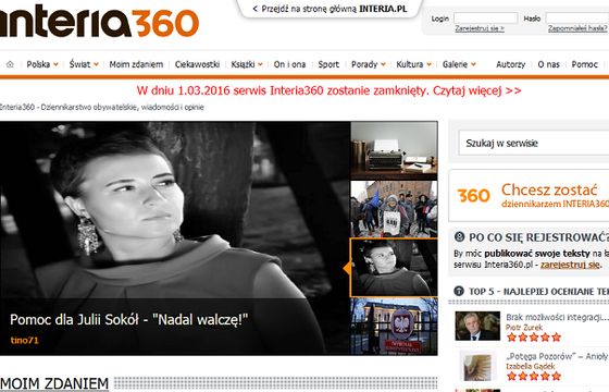 Interia zamyka serwis dziennikarstwa obywatelskiego Interia360.pl