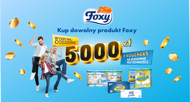 Vouchery i pieniądze do wygrania w loterii Foxy