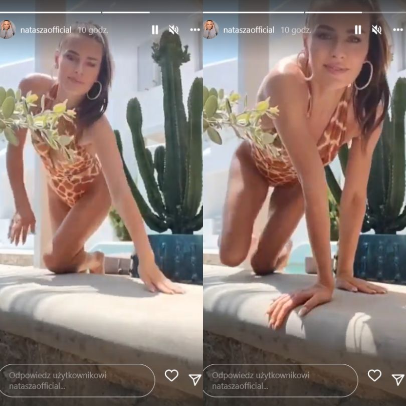Natasza Urbańska pozuje w kostiumie na wakacjach