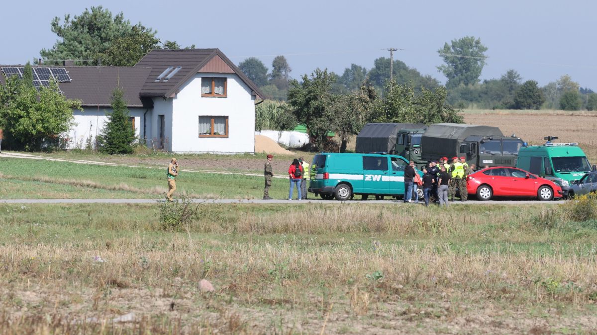 Okolice upadku drona w Mniszkowie