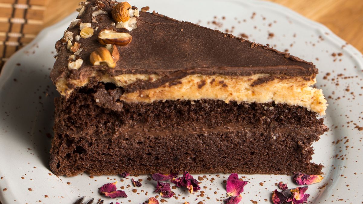 Ciasto czekoladowe z kremem orzechowym
