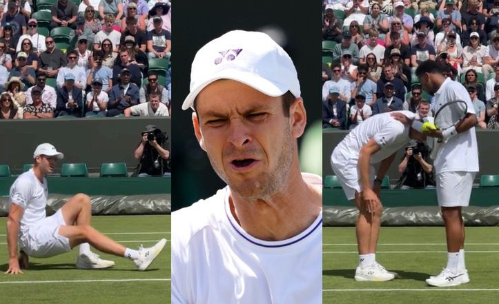 Hubert Hurkacz zaliczył kontuzję na Wimbledonie. Jego rywal pokazał OGROMNĄ KLASĘ. Fani: "Piękne zachowanie" (WIDEO)