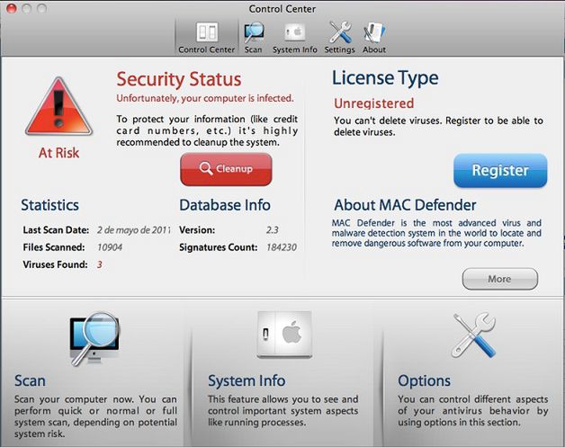 Fałszywe antywirusy dla Mac OS